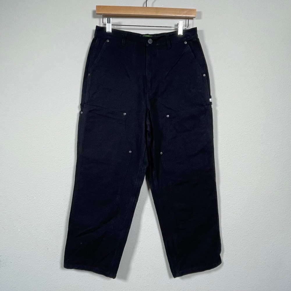 HUF‎ Gilman Double Knee Carpenter Pants Mens 28 Black Baggy Denim Skate Utility